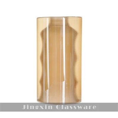 Amber Cylinder Double Layer Glass Shade